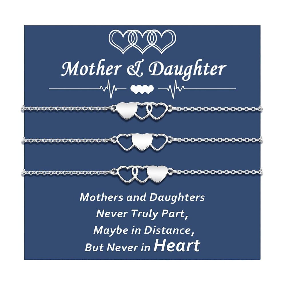 Mothers Day Gifts for Mom from Daughter, Mother Daughter Bracelets Set